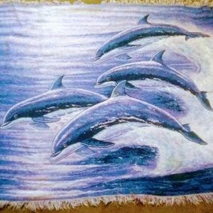 Dolfins swimming woven cotton throw